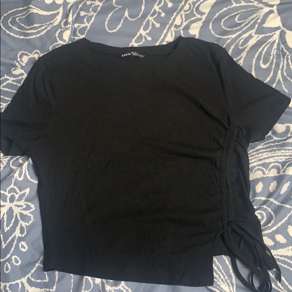 Black side tied t-shirt